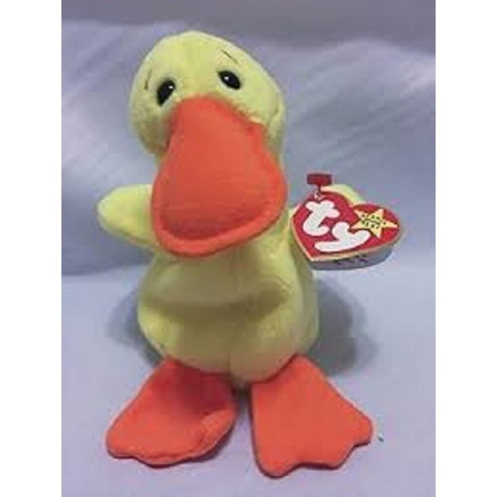 Ty Beanie Baby Quackers Yellow Duck DOB April 19, 1994